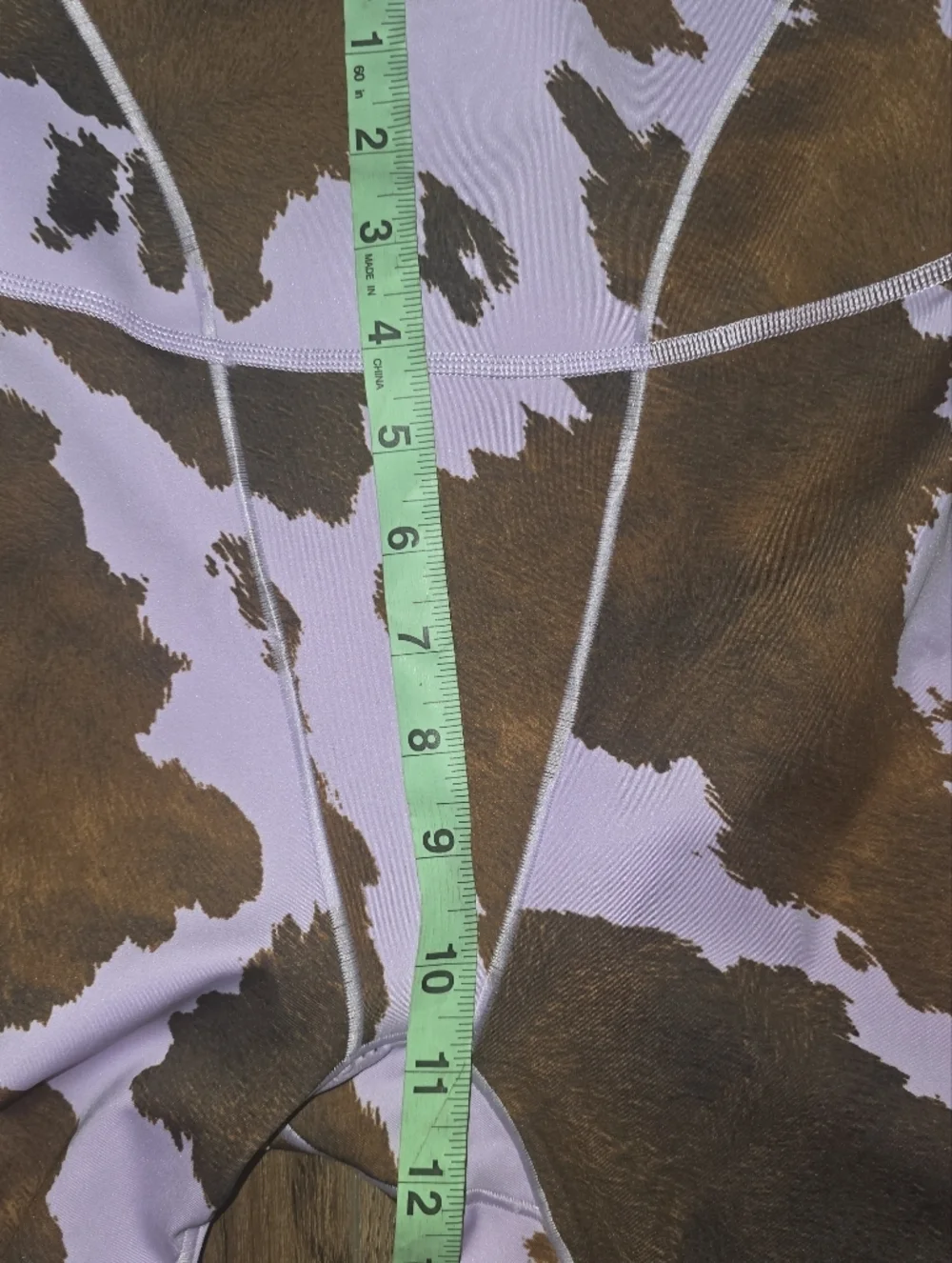 Adidas x Ivy Park Cow Print Leggings Purple Brown High Rise XS - Picture 7 of 11